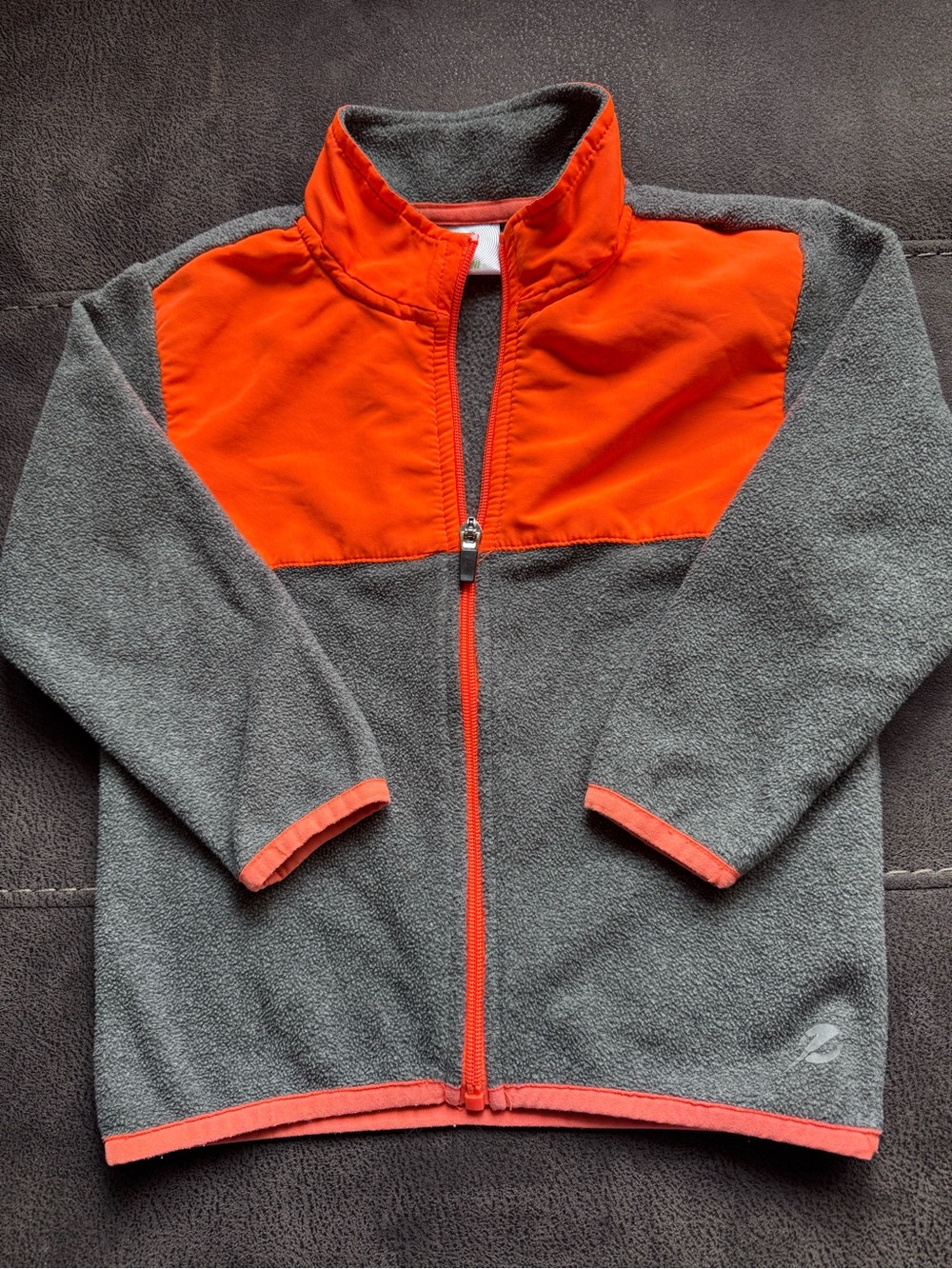 Energy Zone Gray and Orange Fleece Zip Jacket
